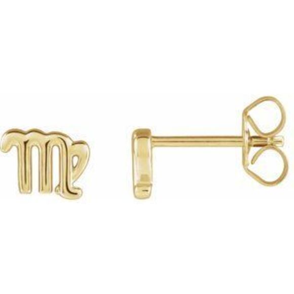 14K Yellow Virgo Zodiac Earrings,All Products : American Fashion Style Bags On Sale